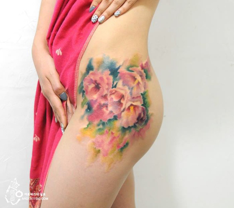 tattoo watercolour flower