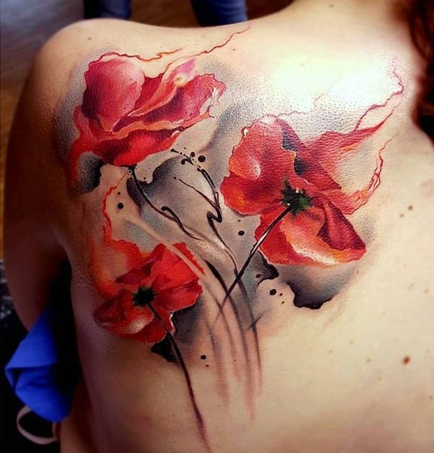 tattoo flowers aquarelle