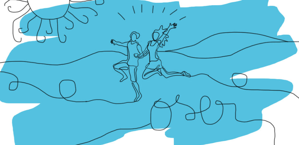 illustration bleue