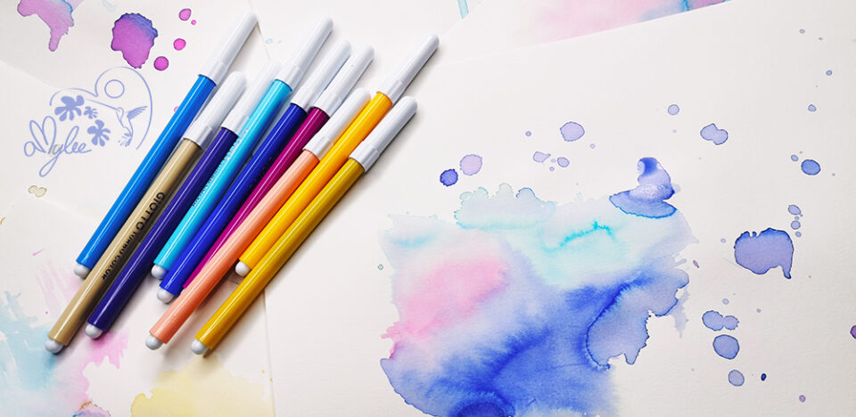effet aquarelle feutre art