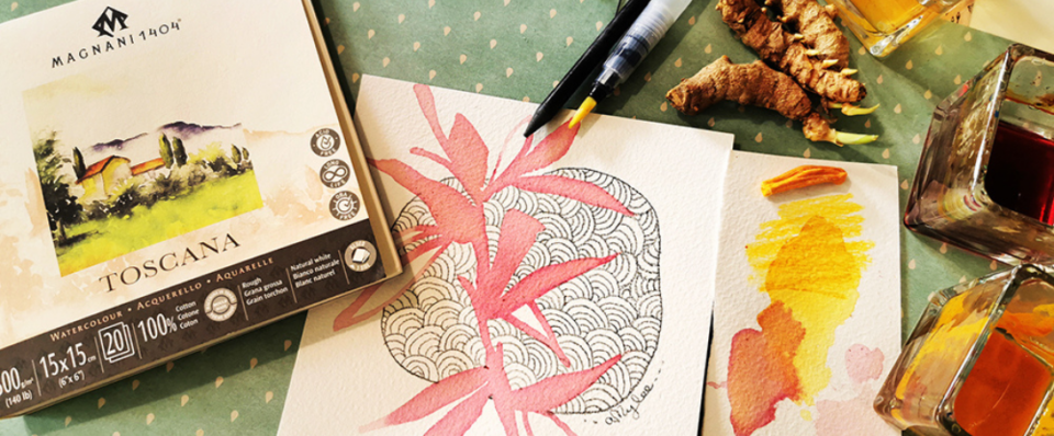 Papier magnani 1404 aquarelle encre artistes epintres