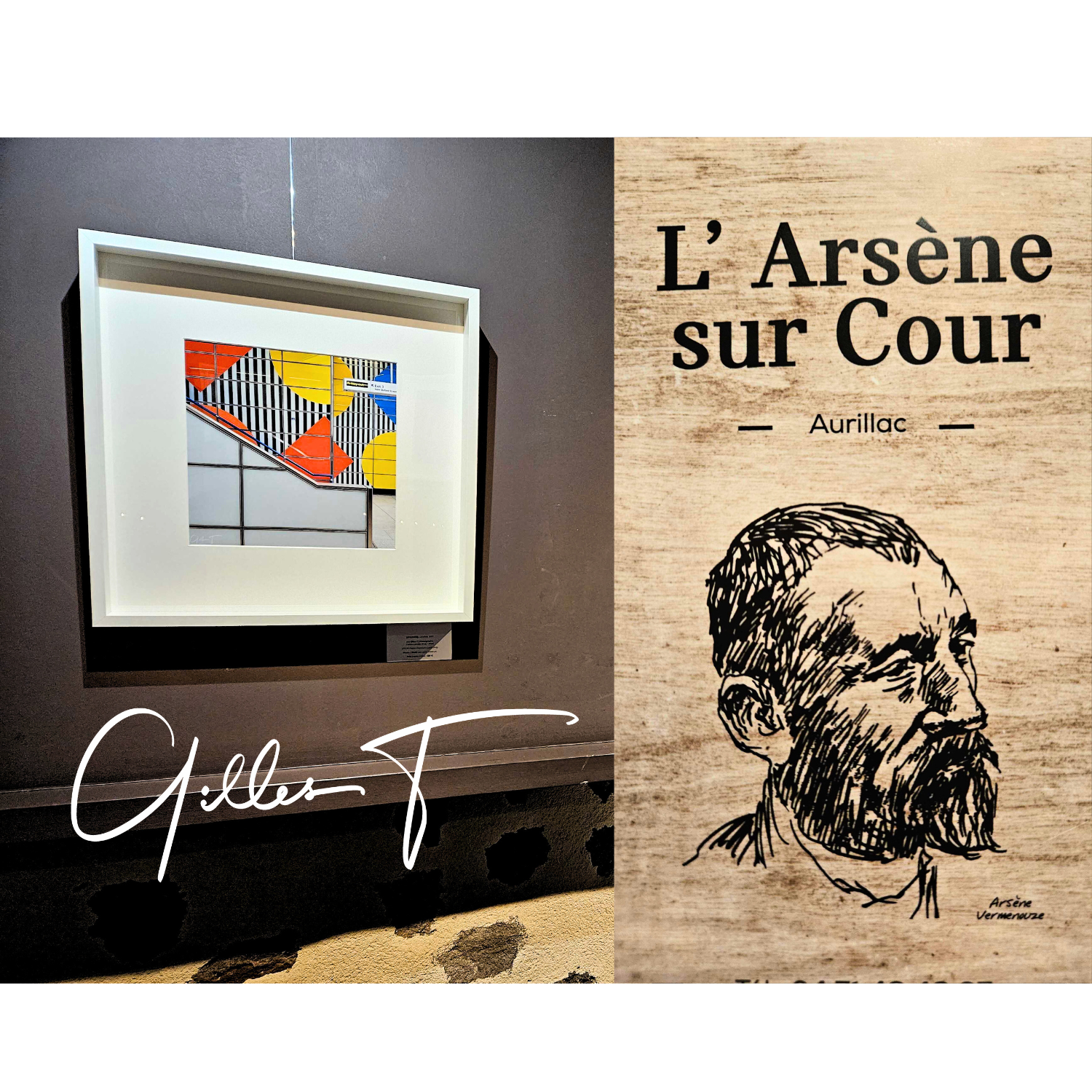 Restaurant Arsène sur Cour, Aurillac, exposition artiste Gilles Thouvenin, cantal art