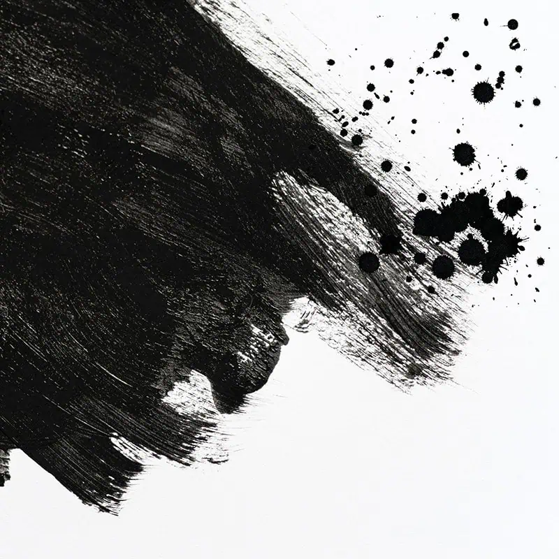 Peinture acrylique noire et encre de chine