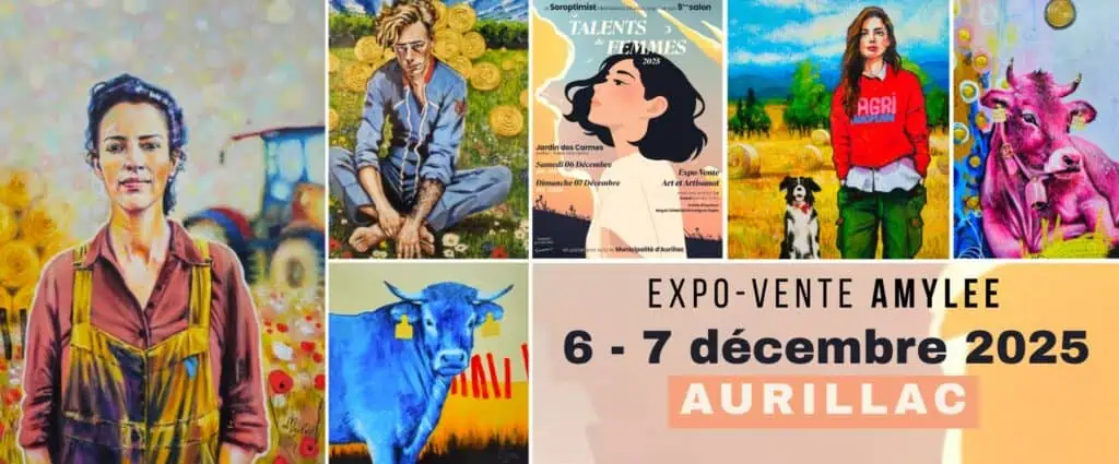Tableaux de l'artiste peintre Amylee au Salon Talents de Femmes (Aurillac, 2025)